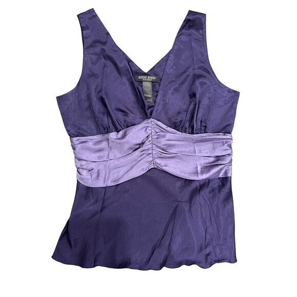 Bisou Bisou Vintage Camisole Fairy Mermaidcore Satin Lace Beaded Top Y2K -Sz: 14 - Picture 1 of 4